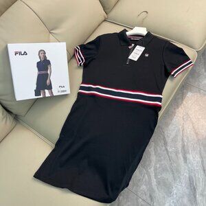 FILA Women's Sports Dress Fashion Trendy Knitted Polo Collar Slim Fit